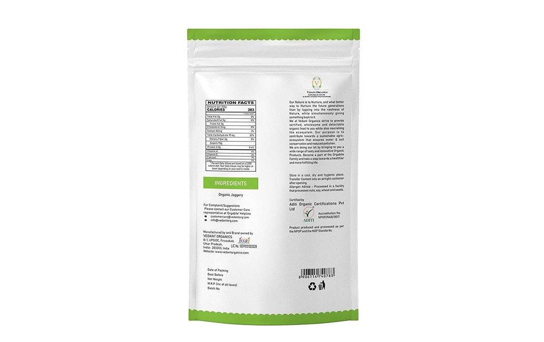 Orgabite Organic Jaggery Powder    Pack  1 kilogram